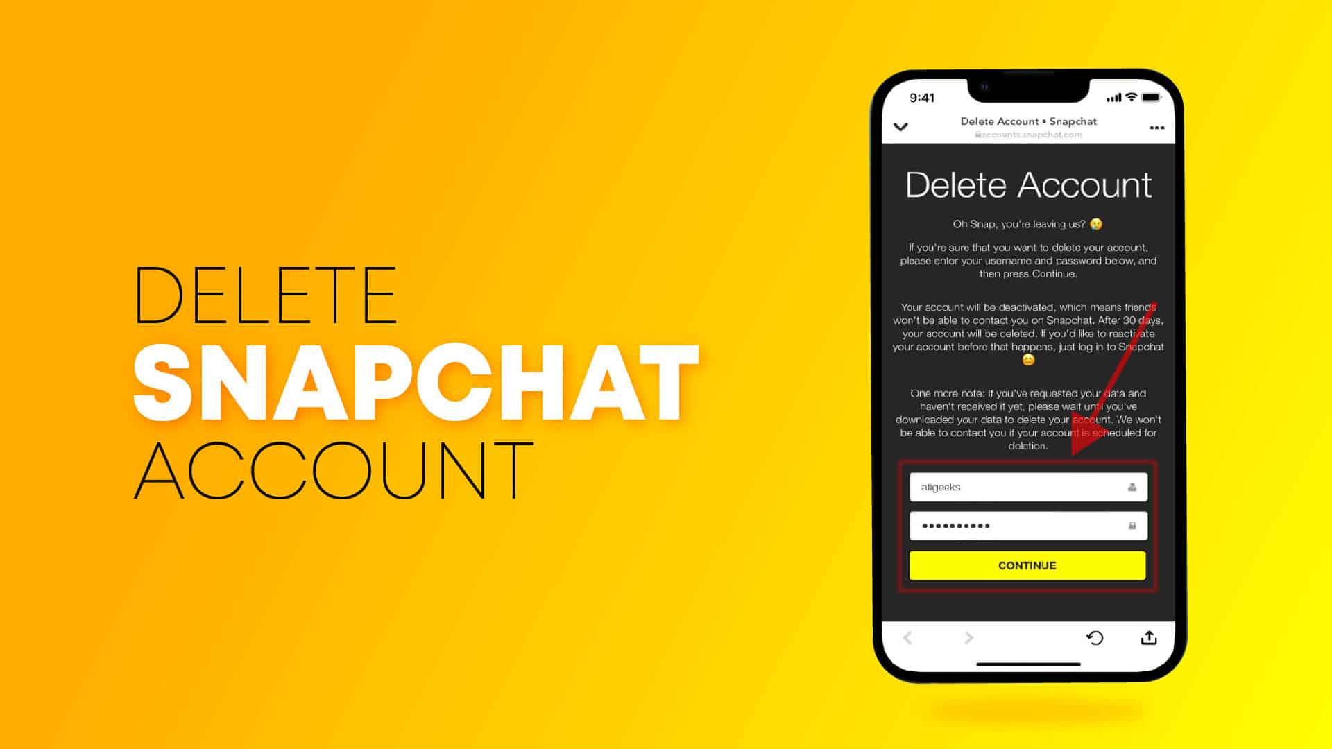How to delete a Snapchat account