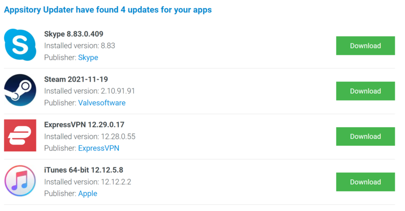 Appsitory Updater Screenshot